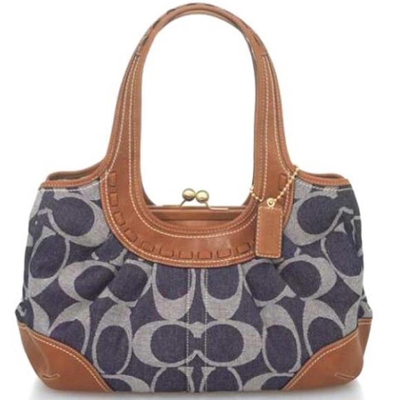 Coach Ergo Signature Denim Satchel - Picture 1 of 6
